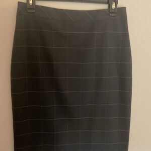 Banana Republic Black Checkered Pencil Skirt